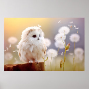Poster Coruja Aves Selvagens Tranquilo Animais Pacíficos