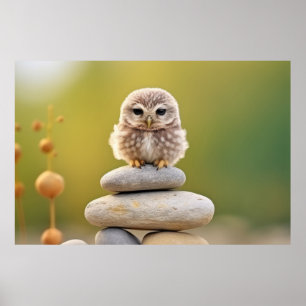 Poster Coruja Aves Selvagens Tranquilo Animais Pacíficos