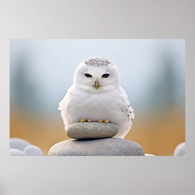 Poster Coruja Aves Selvagens Tranquilo Animais Pacíficos (Frente)