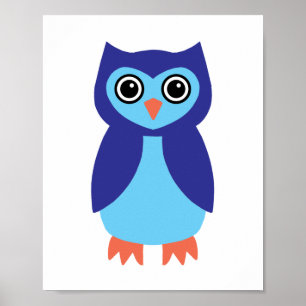 Poster Coruja azul