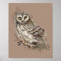 Coruja-branca, Ave-Aquarela