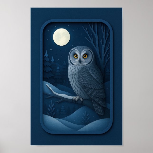 Poster Coruja da Neve ao Luar (Frente)