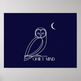 Poster Coruja de Mente Silenciosa – Design Minimalista de