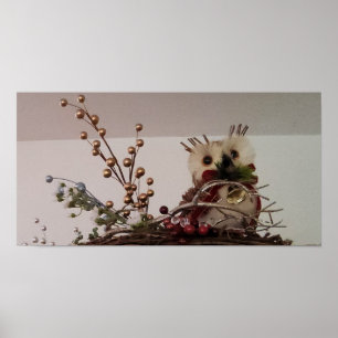 Poster coruja de Natal astuta