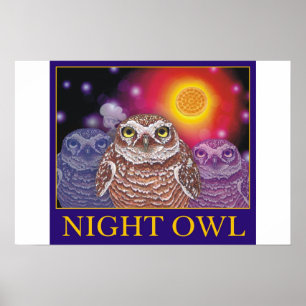 Poster Coruja de noite