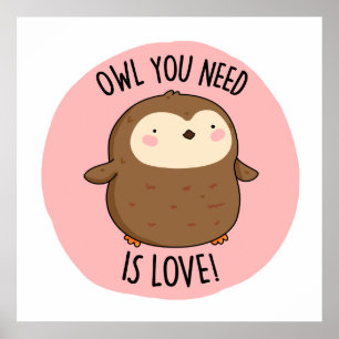 Poster Coruja De Que Você Precisa É De Amor Com Coruja Ca