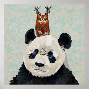 POSTER CORUJA FLORAL DA PANDA & DO ANTLER