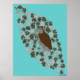 Pôster Coruja no carvalho