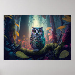 Poster Coruja numa Floresta