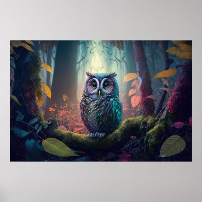 Poster Coruja numa Floresta (Frente)