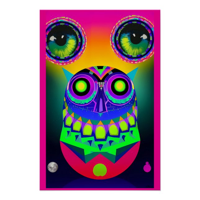 Pôster Coruja o tempo assistindo (Frente)