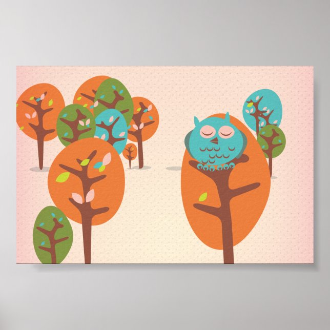 Poster Coruja Sonolenta (Frente)