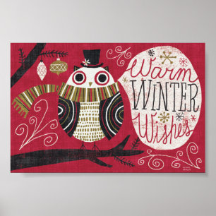 Poster Coruja subtil do Natal
