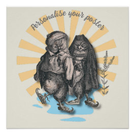 Pôster Corujas de Patinação | Estilo Retroativo | Design