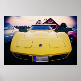 Poster Corvette Chevrolet Amarelo 1977