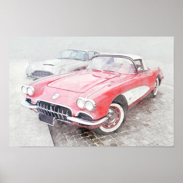 Poster Corvette Digital Painting (Frente)
