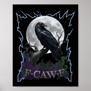 Poster Corvo Assustador F-caw-f Lua Cheia Halloween