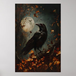 Poster Corvo da Lua Cheia no Outono, Arte de Corvo