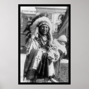 Pôster Corvo de Sioux e bebê manchados chefe 1929