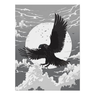 Pôster Corvo E A Lua