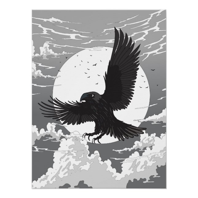 Pôster Corvo E A Lua (Frente)