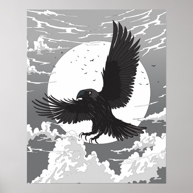 Poster Corvo E A Lua (Frente)