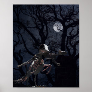 Poster Corvo e Esqueleto de Rato ao Luar