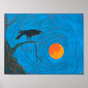 Poster Corvo e Lua cheia