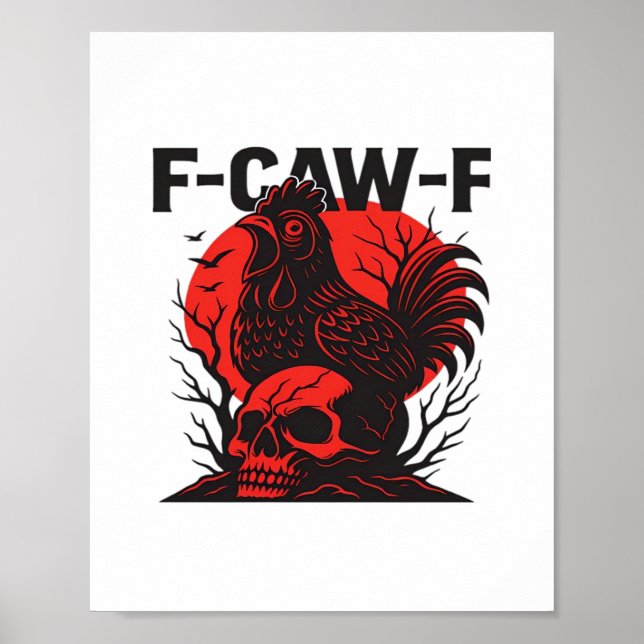 Poster Corvo F-Caw-F Humor Gótico Engraçado (Frente)
