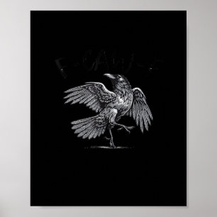 Poster Corvo, F-Caw-F Pássaro Engraçado Lua Gótica Humor
