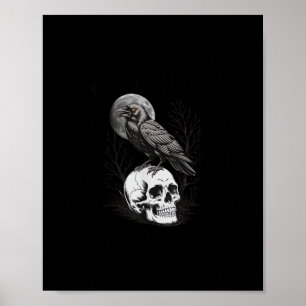 Poster Corvo, F-Caw-F Pássaro Engraçado Lua Gótico Humor