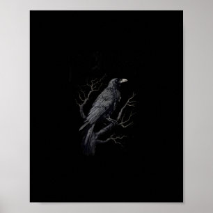Poster Corvo, F-Caw-F Pássaro Engraçado Lua Gótico Humor