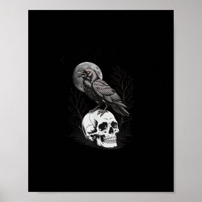 Poster Corvo, F-Caw-F Pássaro Engraçado Lua Gótico Humor  (Frente)