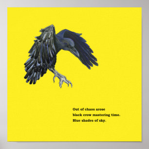Poster Corvo Negro e Haiku