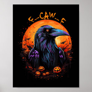 Poster Corvo Preto, F-caw-f Pássaro Preto Engraçado Lua G