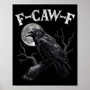 Poster Corvo Preto Pássaro Preto Engraçado Lua Humor Góti