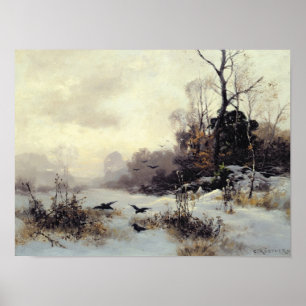Pôster Corvos em uma paisagem de inverno, 1907