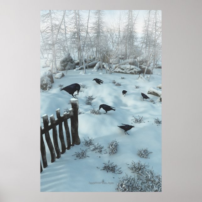 Poster Corvos na neve (Frente)
