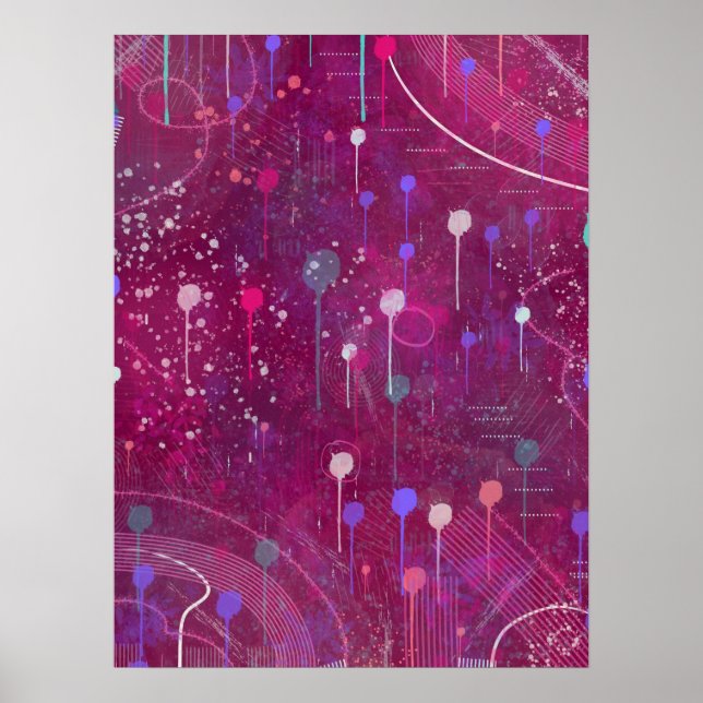 Poster Cosmic Berry Picking: Abstract Art (Frente)
