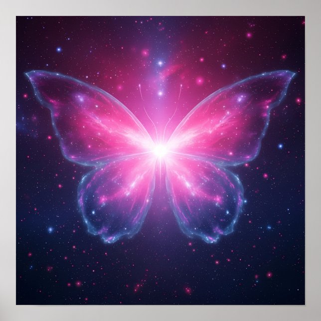 Poster Cosmic Butterfly of Light in a Galactic Dream (Frente)