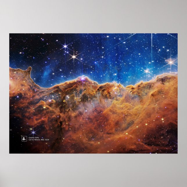 Poster Cosmic Cliffs, Carina Nebula, NGC 3324 (JWST) (Frente)