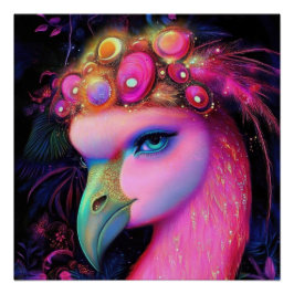 Pôster Cosmic Flamingo Queen