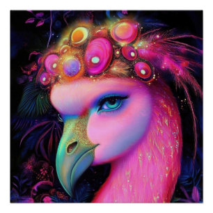 Pôster Cosmic Flamingo Queen