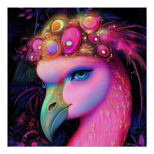 Pôster Cosmic Flamingo Queen (Frente)