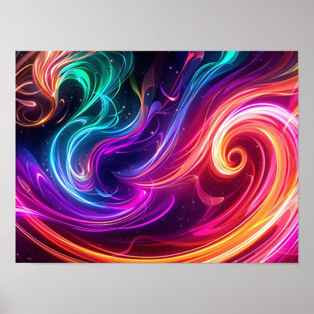Poster Cosmic Flowing Swirls (Frente)