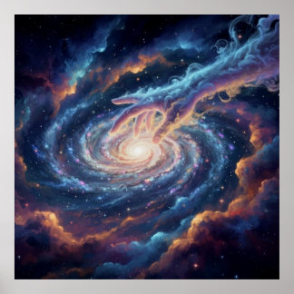 Poster Cosmic Hand of Creation — Surreal Galaxy Art