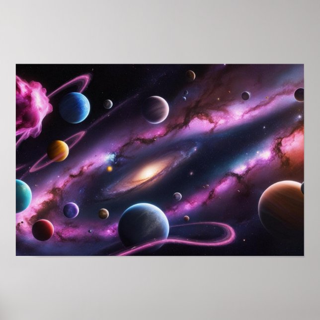 Poster Cosmic Symphony of Planets and Galaxies (Frente)