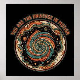 Poster Cosmic Universe In Motion - Retro Aesthetic Spirit