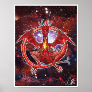 Poster cósmico do dragão de Pyrope