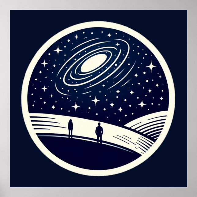 Poster Cósmico Minimalista de Contemplação Universal (Frente)